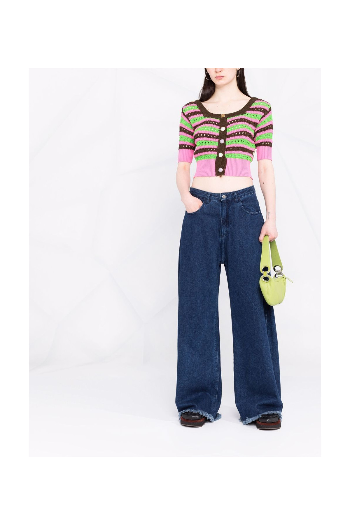 Choi Jewel Buttons Stripe Cardigan ATB737W